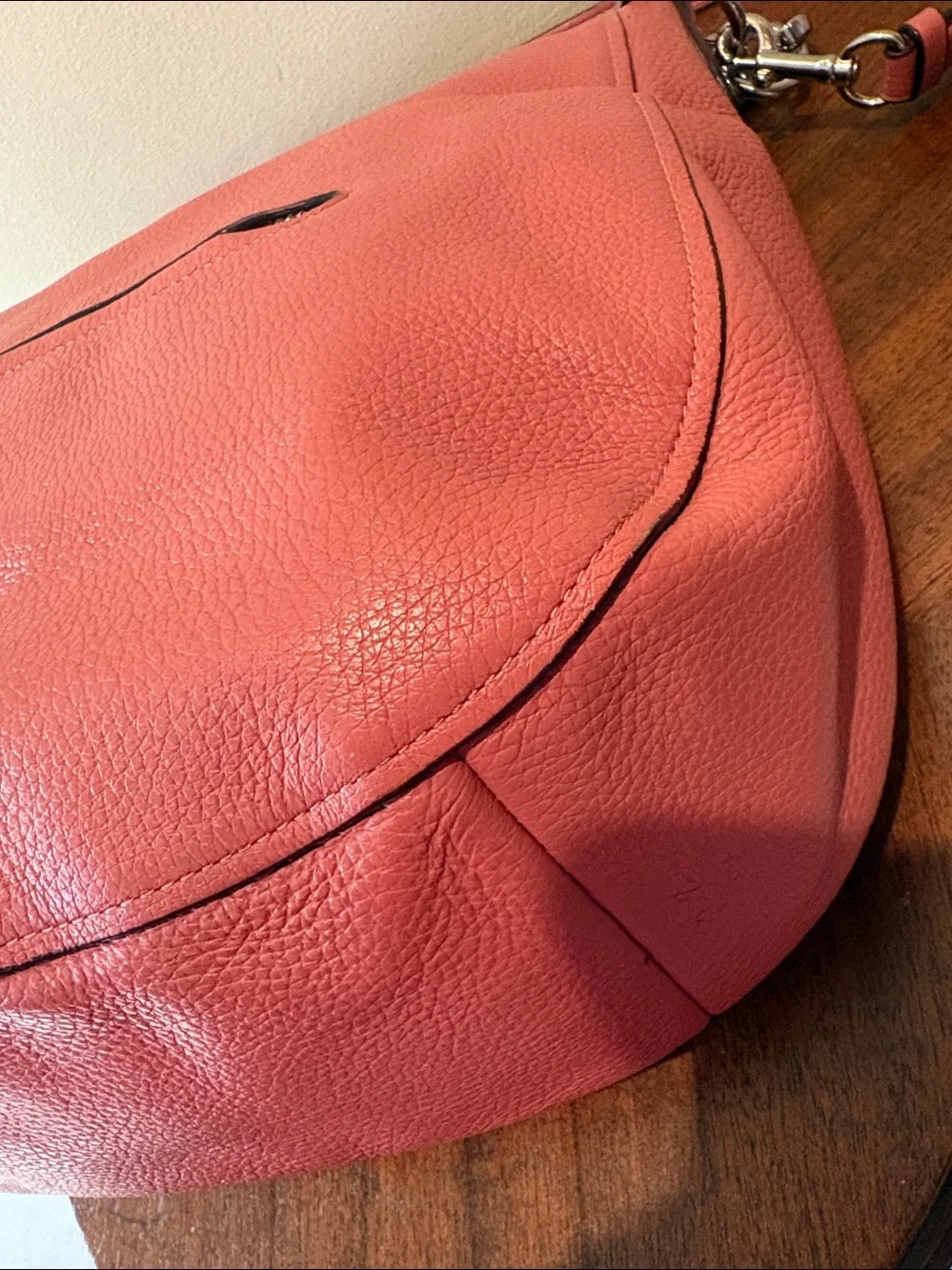 Coach Elle hobo bag  shoulder bag  satchel  pebble Leather dusty Rose/Silvertone